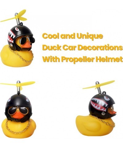 Rubber Duck Car Dashboard Decorations Funny Yellow Duck Car Ornaments with Propeller Helmet DIY Stress-relieving Toy for Adul...