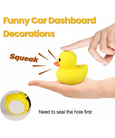 Rubber Duck Car Dashboard Decorations Funny Yellow Duck Car Ornaments with Propeller Helmet DIY Stress-relieving Toy for Adul...