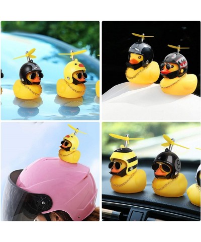 Rubber Duck Car Dashboard Decorations Funny Yellow Duck Car Ornaments with Propeller Helmet DIY Stress-relieving Toy for Adul...