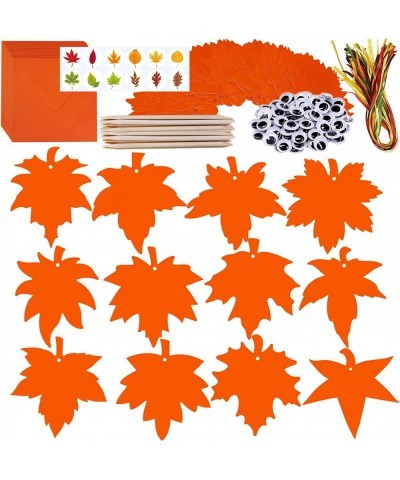 72 Sets Magic Color Scratch Art Fall Leaf Ornaments Decoration Fall Craft Kits Scratch Paper Autumn Leaves for Kids Party Fav...