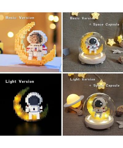 Generic Building Blocks Astronaut Model with Light STEM Building Toy Micro Blocks for Kids or Adult Gifts Spaceman on The Moo...