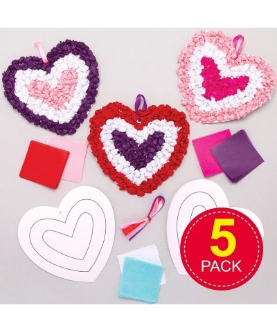 AT365 Heart Tissue Craft Ornament Kits - Pack of 5 Creative Valentine's Day Art and Craft Supplies for Kids to Make and Decor...