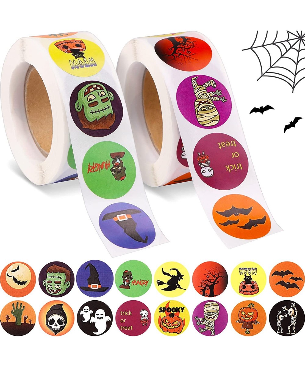 1000PCS Halloween Stickers for Kids Pumpkin Spider Bat Roll Sticker Self Adhesive Gift Wrapping Packaging Envelope Seals Baki...