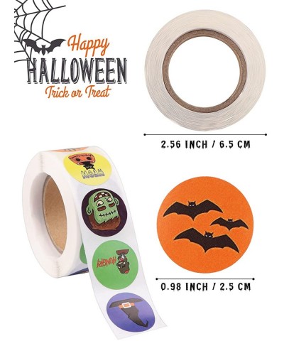 1000PCS Halloween Stickers for Kids Pumpkin Spider Bat Roll Sticker Self Adhesive Gift Wrapping Packaging Envelope Seals Baki...