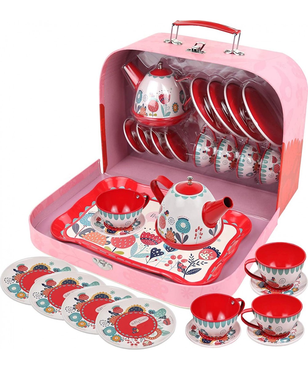 Tea Set for Little Girls Pretend Play Tea Party Set Floral Design Kids Tin Tea Set with Carrying Case (15 Pcs) $44.41 Toy Kit...