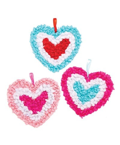 AT365 Heart Tissue Craft Ornament Kits - Pack of 5 Creative Valentine's Day Art and Craft Supplies for Kids to Make and Decor...