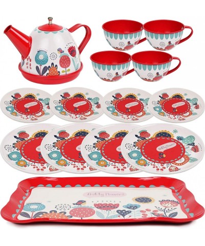 Tea Set for Little Girls Pretend Play Tea Party Set Floral Design Kids Tin Tea Set with Carrying Case (15 Pcs) $44.41 Toy Kit...