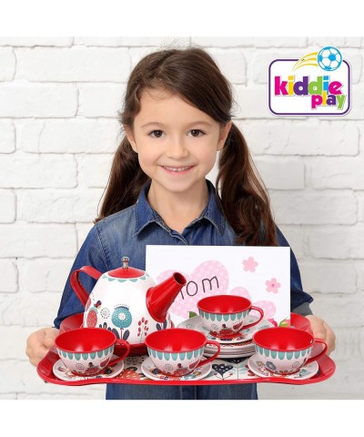 Tea Set for Little Girls Pretend Play Tea Party Set Floral Design Kids Tin Tea Set with Carrying Case (15 Pcs) $44.41 Toy Kit...