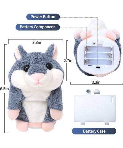 Talking Hamster Interactive Stuffed Plush Animal Talking Toy Cute Sound Effects with Repeats Your Said Voice (Grey) $17.60 Pl...