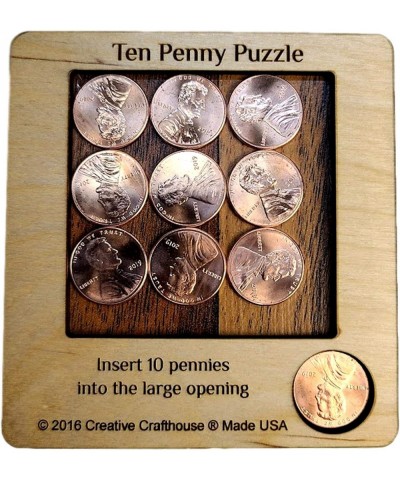 10 Penny Puzzle - A Circle Packing Problem - Ten Mint Pennies are Included $18.57 Brain Teaser Puzzles