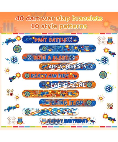 40 Pieces Dart Battle Party Decorations Slap Bracelet for Kids Boys Girls Snap Bracelets Dart Battle Party Supplies Wristband...