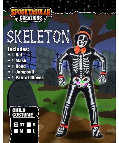 Cute Kids Skeleton Costume with Funny Hat for Boys 3 to 10 Years Old $34.20 Kids' Costumes