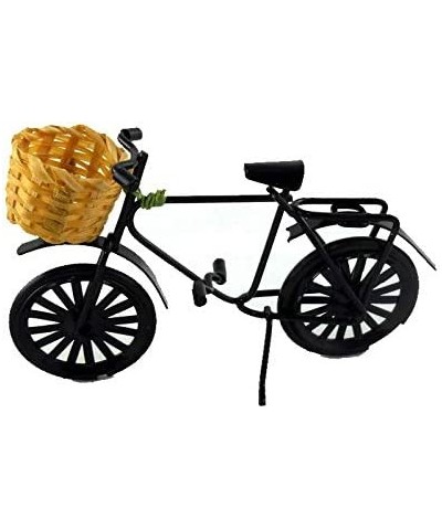 House Miniature Garden Shop Accessory Black Shopping Bike Bicycle W Basket $29.21 Dollhouse Accessories