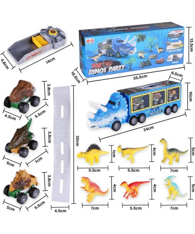 Dinosaur Truck Toys for Kids with Flashlight and Sound A Dinosaur Transport Truck 3 Pull Back Dinosaur Cars and 6 Mini Dino T...