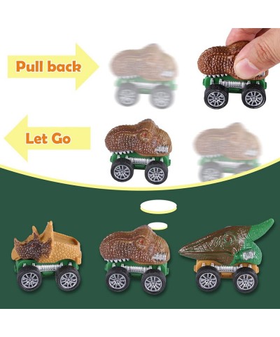 Dinosaur Truck Toys for Kids with Flashlight and Sound A Dinosaur Transport Truck 3 Pull Back Dinosaur Cars and 6 Mini Dino T...