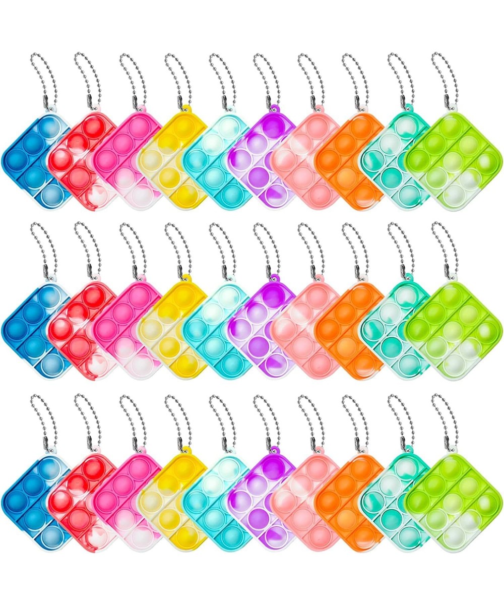 Mini Pop Push Keychain Fidget Toys Anti-Anxiety Stress Relief Pop Toys Hand Playset Fidget Toys Sets with Keychain Birthday G...