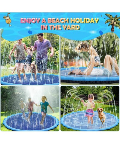 Splash Pad 86.6" Outdoor Sprinkler Splash Pad Toys for Dogs and Kids Inflatable Water Play Mat Toys Extra Large 0.5mm Thickne...