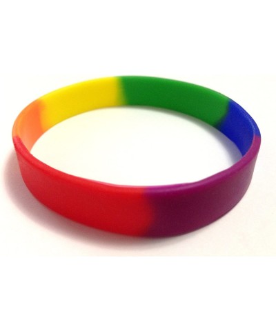 TheAwristocrat_USA Company_1 Dozen Multi-Pack Rainbow (Blank) Wristbands Silicone Rubber Bracelets $18.20 Kids' Dress-Up Acce...