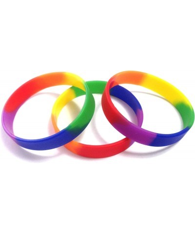 TheAwristocrat_USA Company_1 Dozen Multi-Pack Rainbow (Blank) Wristbands Silicone Rubber Bracelets $18.20 Kids' Dress-Up Acce...