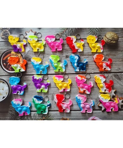 20 Packs Bulk Dog Puppy Backpack Keychain Decor Rainbow Mini pop Fidget for Students Gift and Dog Party Favors Students Bubbl...