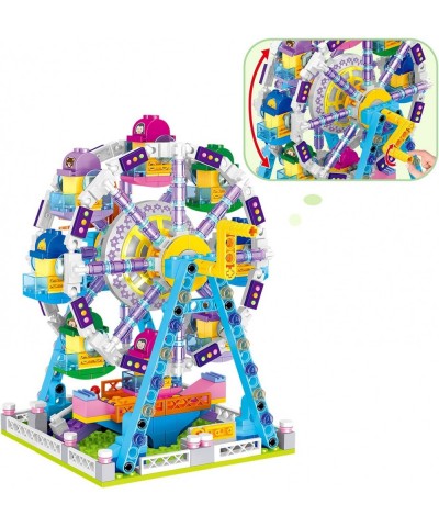 Girls Building Blocks Set Toy 653pcs Micro Mini Building Blocks Ferris Wheel Toy Carnival Amusement Park STEM Construction Ki...