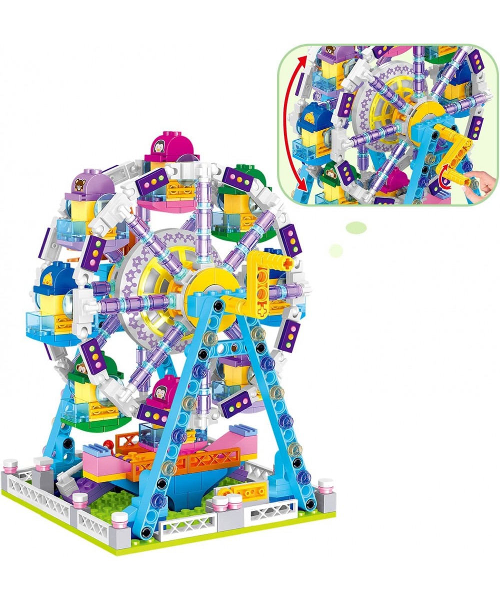 Girls Building Blocks Set Toy 653pcs Micro Mini Building Blocks Ferris Wheel Toy Carnival Amusement Park STEM Construction Ki...