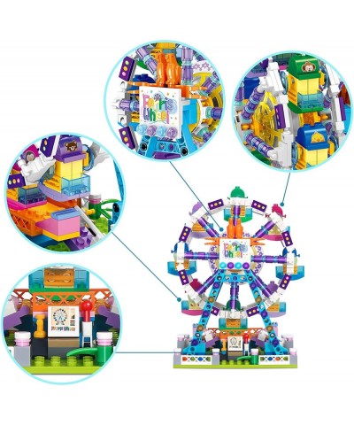 Girls Building Blocks Set Toy 653pcs Micro Mini Building Blocks Ferris Wheel Toy Carnival Amusement Park STEM Construction Ki...