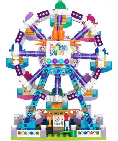 Girls Building Blocks Set Toy 653pcs Micro Mini Building Blocks Ferris Wheel Toy Carnival Amusement Park STEM Construction Ki...