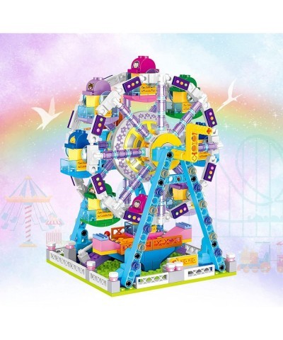 Girls Building Blocks Set Toy 653pcs Micro Mini Building Blocks Ferris Wheel Toy Carnival Amusement Park STEM Construction Ki...