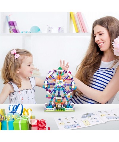 Girls Building Blocks Set Toy 653pcs Micro Mini Building Blocks Ferris Wheel Toy Carnival Amusement Park STEM Construction Ki...