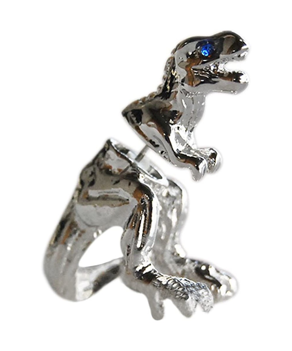 1 Pc Punk Cool Dinosaur T-rex Earring Tyrannosaurus Rex Cute Dragon Ear Stud - Silver $15.33 Kids' Dress-Up Accessories