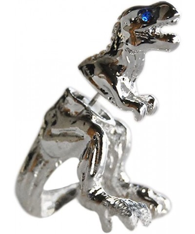 1 Pc Punk Cool Dinosaur T-rex Earring Tyrannosaurus Rex Cute Dragon Ear Stud - Silver $15.33 Kids' Dress-Up Accessories