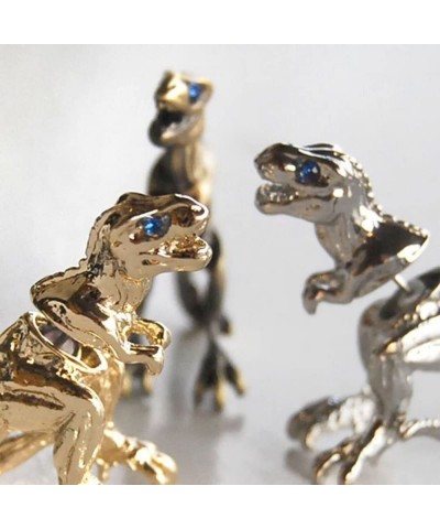 1 Pc Punk Cool Dinosaur T-rex Earring Tyrannosaurus Rex Cute Dragon Ear Stud - Silver $15.33 Kids' Dress-Up Accessories