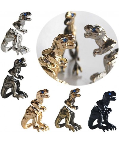 1 Pc Punk Cool Dinosaur T-rex Earring Tyrannosaurus Rex Cute Dragon Ear Stud - Silver $15.33 Kids' Dress-Up Accessories