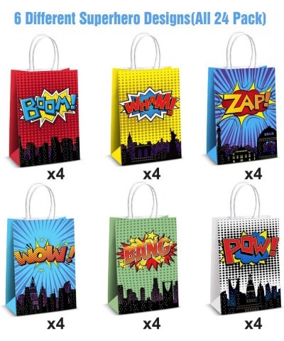 Superhero Party Supplies Favors 24PC Superhero Party Bags For Superhero Theme Birthday Party Decorations with 24 Superhero St...