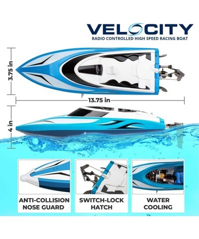 Velocity RC Boat and RC WaveRunner Bundle - 1 Remote Control Boat for Pools and Lakes 20+ mph Speed 4 channel 2.4GHZ Remote C...