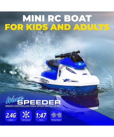 Velocity RC Boat and RC WaveRunner Bundle - 1 Remote Control Boat for Pools and Lakes 20+ mph Speed 4 channel 2.4GHZ Remote C...