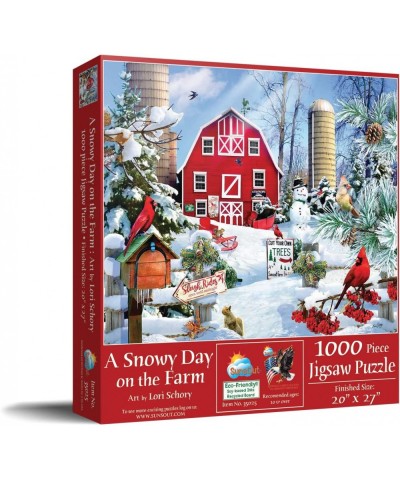 A Snowy Day on The Farm 1000 pc Jigsaw Puzzle by SunsOut $39.29 Jigsaw Puzzles