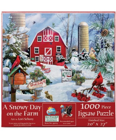 A Snowy Day on The Farm 1000 pc Jigsaw Puzzle by SunsOut $39.29 Jigsaw Puzzles