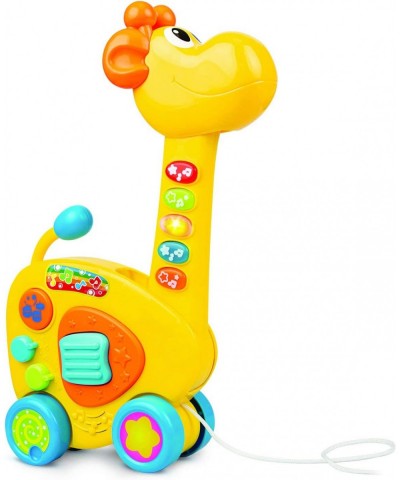 2-in-1 Pull Along Giraffe Toy & Guitar - Baby Musical Guitar Toy for Animal & Music Lover Kids with Multiple Play Modes - Pus...