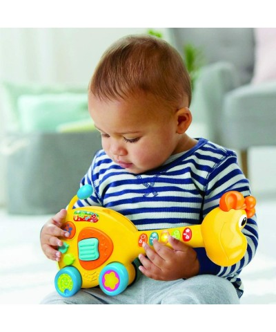 2-in-1 Pull Along Giraffe Toy & Guitar - Baby Musical Guitar Toy for Animal & Music Lover Kids with Multiple Play Modes - Pus...