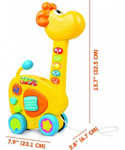 2-in-1 Pull Along Giraffe Toy & Guitar - Baby Musical Guitar Toy for Animal & Music Lover Kids with Multiple Play Modes - Pus...