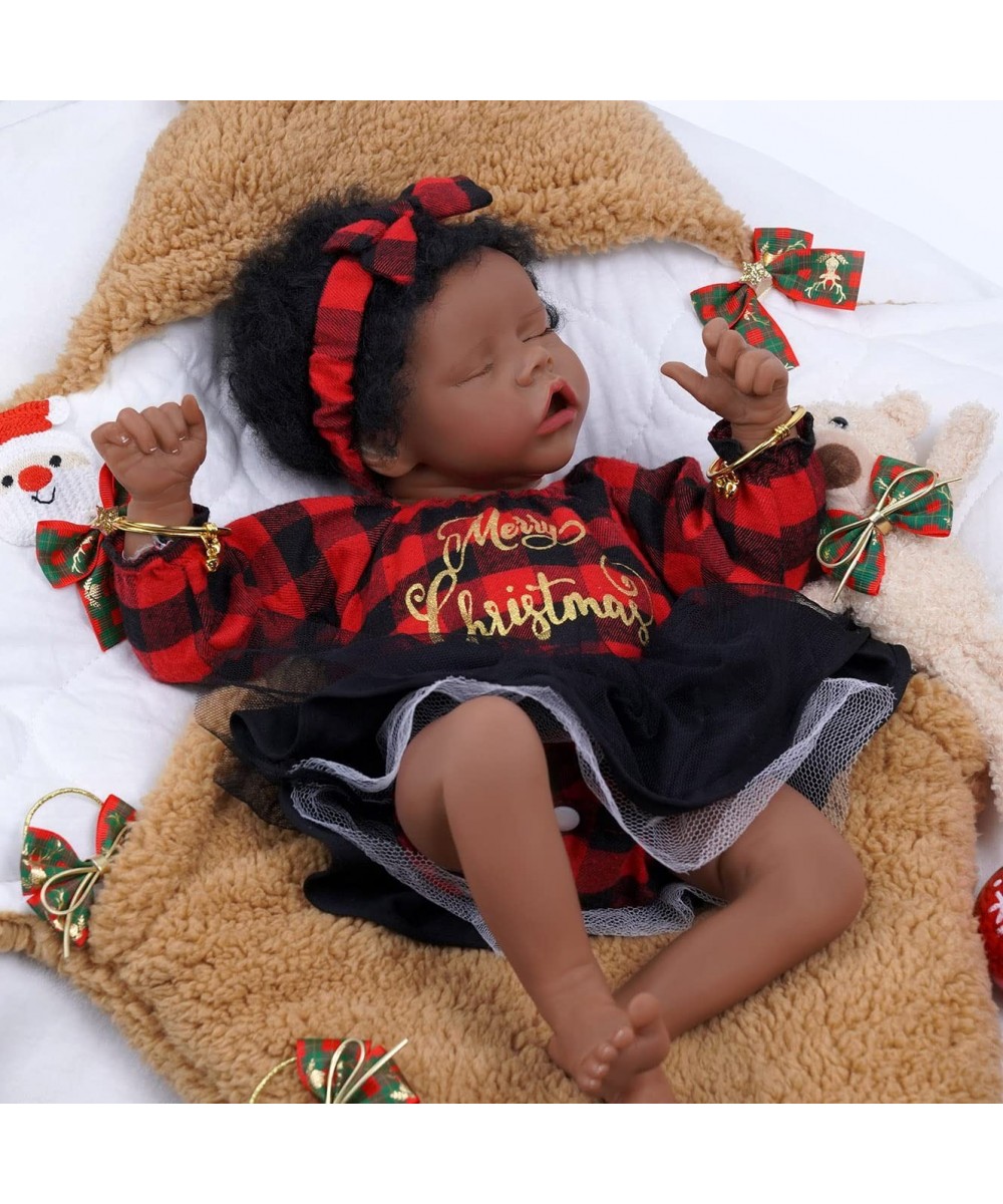 Christmas Lifelike Reborn Baby Dolls Black - 17-Inch Baby-Soft Curls Realistic-Newborn Baby Dolls African American Real Life ...