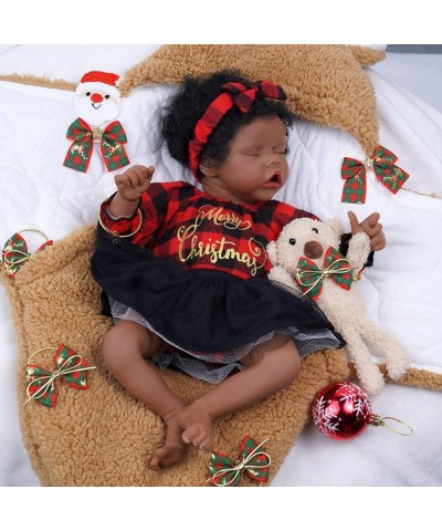 Christmas Lifelike Reborn Baby Dolls Black - 17-Inch Baby-Soft Curls Realistic-Newborn Baby Dolls African American Real Life ...