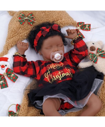 Christmas Lifelike Reborn Baby Dolls Black - 17-Inch Baby-Soft Curls Realistic-Newborn Baby Dolls African American Real Life ...