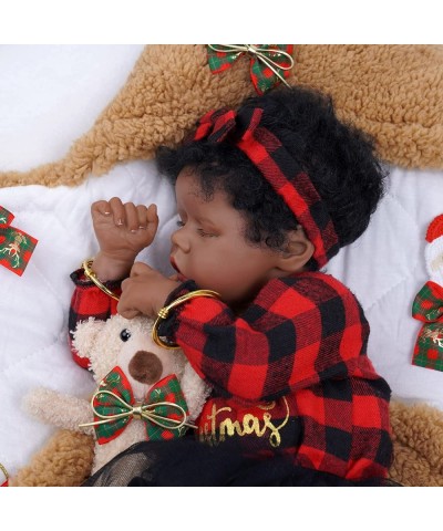 Christmas Lifelike Reborn Baby Dolls Black - 17-Inch Baby-Soft Curls Realistic-Newborn Baby Dolls African American Real Life ...