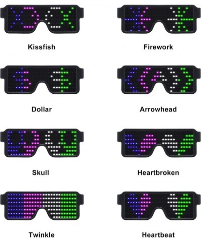 WOWSUN LED Glasses Light Up Dynamic Party Favor Glasses Festival Christmas USB Rechargeable LED Rave Glowing Flashing Glasses...