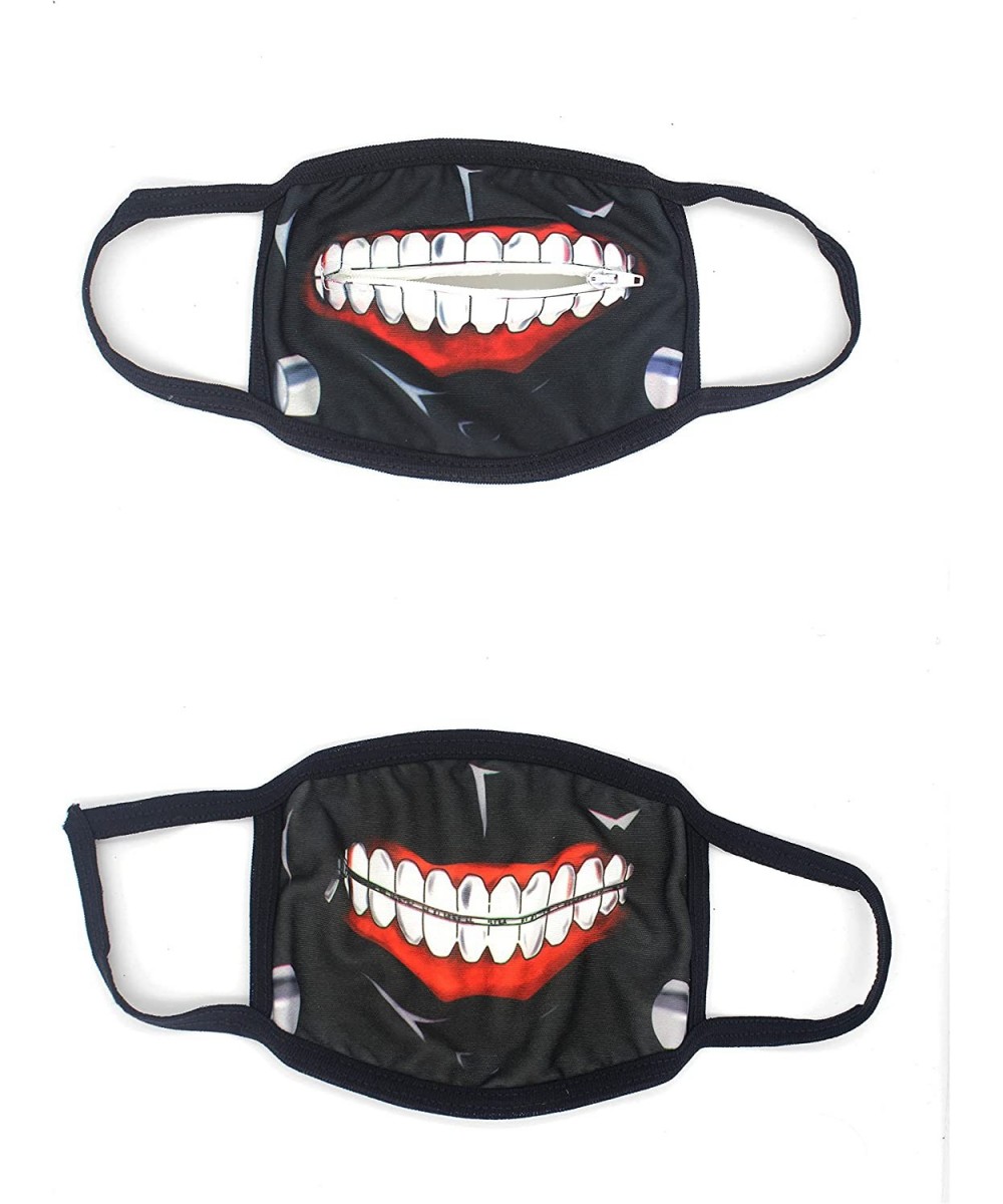 2 Pack. Zipper Ghoul Kaneki Right Anime Halloween Face Props. Reusable Cosplay Cool Props Accessories for Boys GirlsFace Prop...