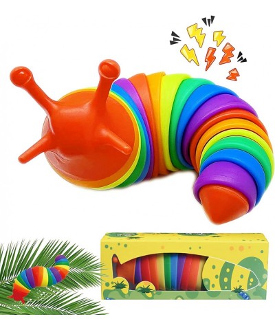 Slug Fidget Toy for Autistic ADHD Slug Toy 7.5" 3D Fidget Caterpillar Toy Sound Sensory Articulated Stretch Stress Relief Anx...