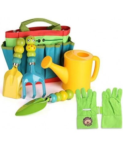 Green Kids Garden Tools Set 6 PCS Garden Tools Including Watering Can Shovel Rake Fork Children Gardening Gloves and Garden T...